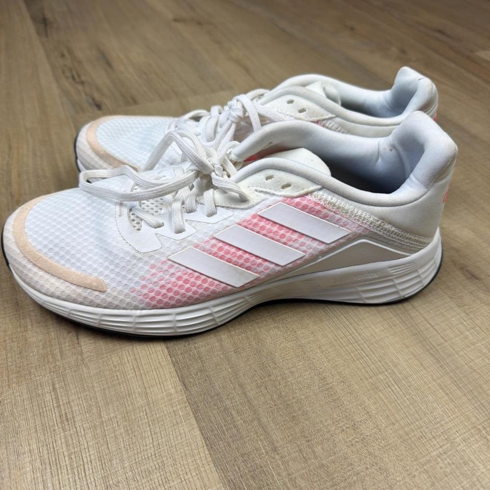 Adidas Duramo SL Women's Running Shoe Size 8 White Pink Athletic Sneaker